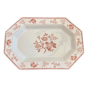 Independence Ironstone Hexagon Bittersweet Oval Serving Platter 13"